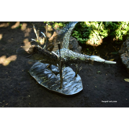 duck sculpture - stainless steel figure handmade